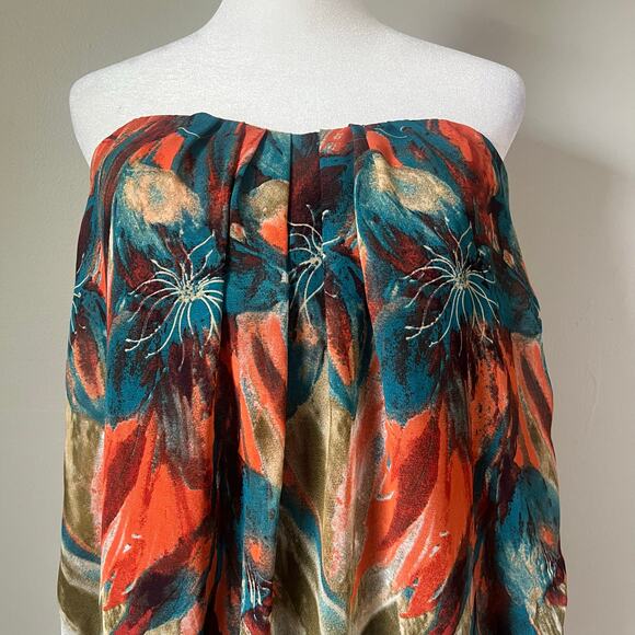 VTG Wet Seal Strapless Asymmetrical Flowy Tube Top Y2K Blouse Sz L Club no belt - Picture 2 of 10